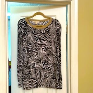 Michael Kors Zebra patterned with gold glitter neck detail